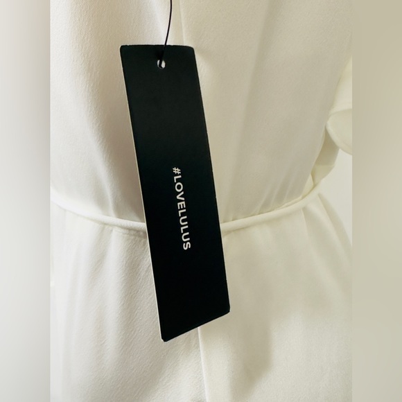 Lulu’s - Song of Celebration White Ruffle V Back, Skater Mini Dress Small - Picture 11 of 14